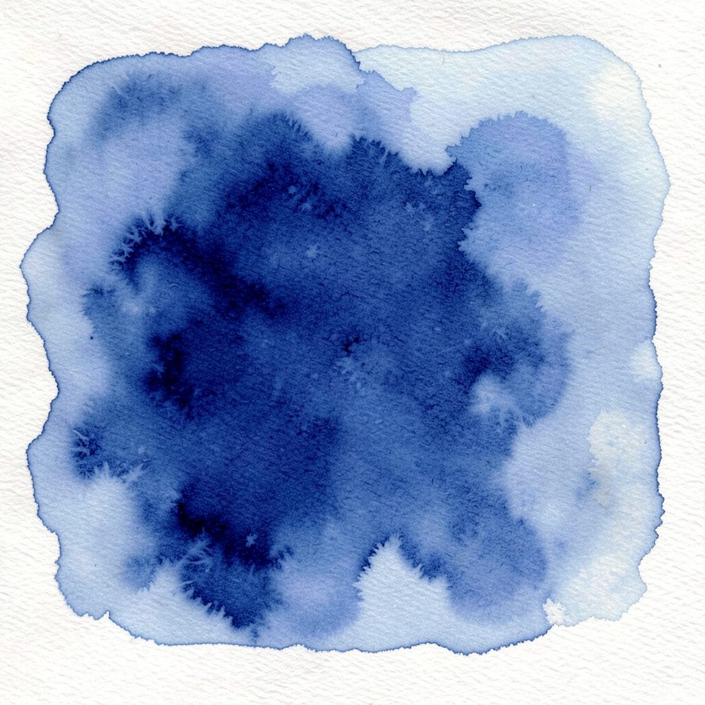 Soft watercolour wash in slate blue and warm gold evoking a calm desktop workspace with no people or text