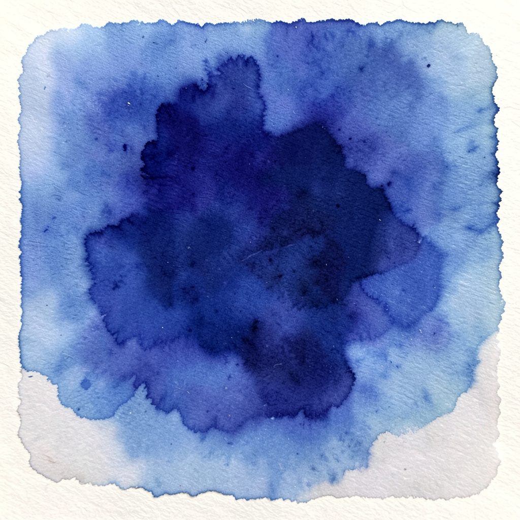 Watercolour newspaper stack in cream, navy, and gold, calm illustration
