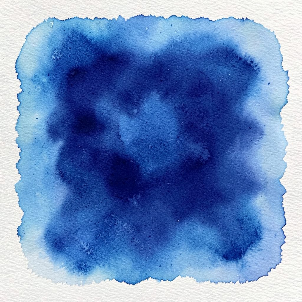Watercolour tile in navy and gold, abstract phone screen motif, no text